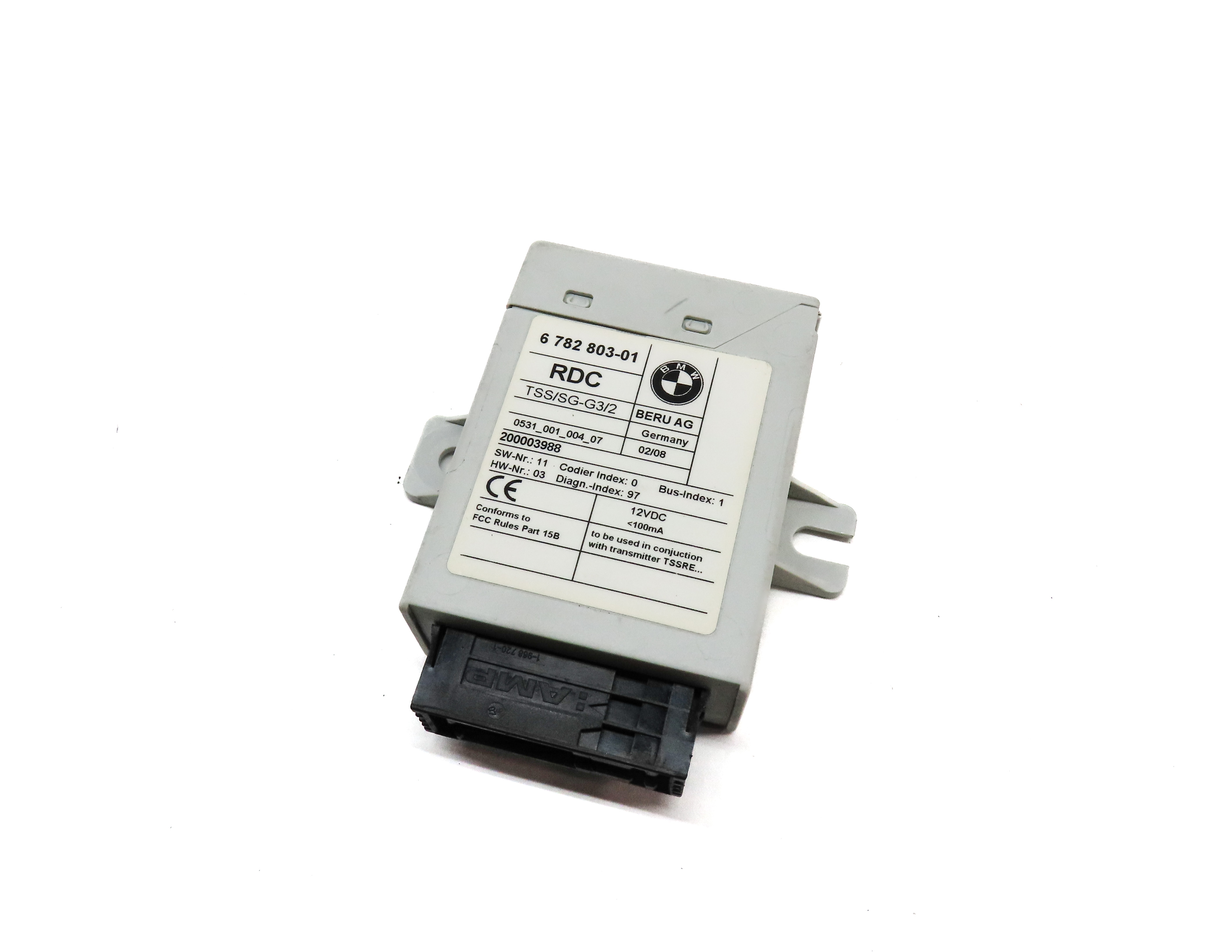 2008 BMW Z4 CONVERTIBLE (E85) TIRE PRESSURE MONITORING TPMS RDC CONTROL MODULE — exact item pictured